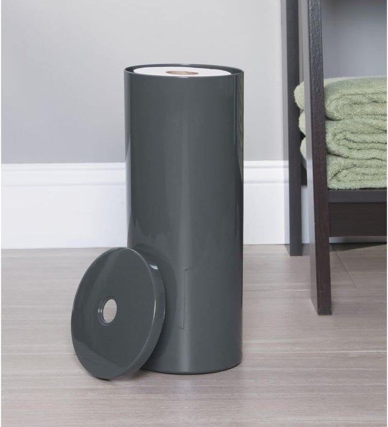 m-design 3-Roll Plastic Toilet Paper Organizer, Charcoal Gray - Aura Collection - Image 4